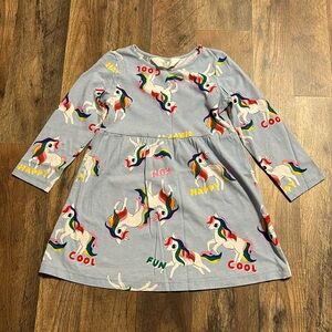 H&M girls blue and rainbow unicorn dress
